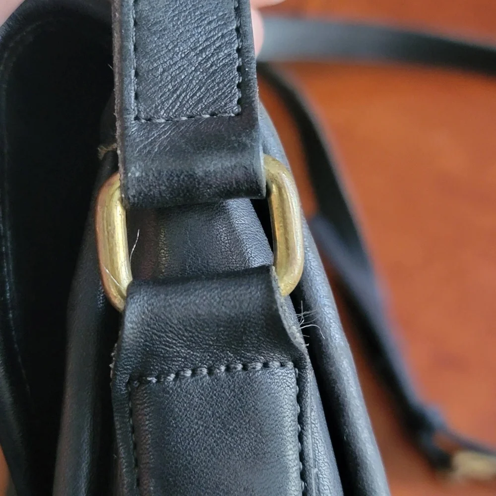 Coach 9947 Vista Black Glovetanned Leather Shoulder Bag Vintage USA